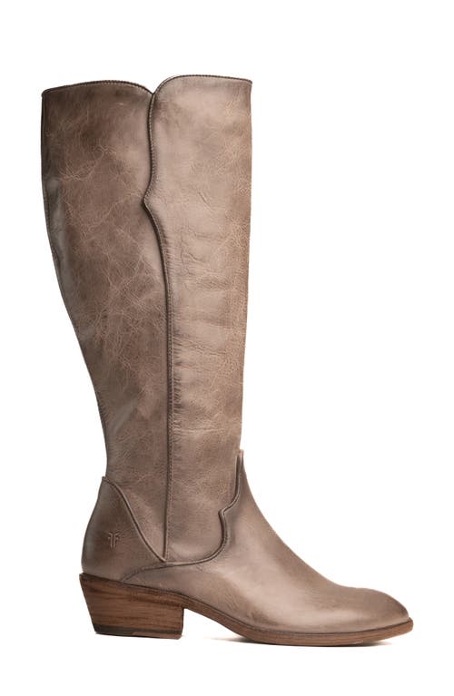 Frye Carson Piping Knee High Western Boot In Gray