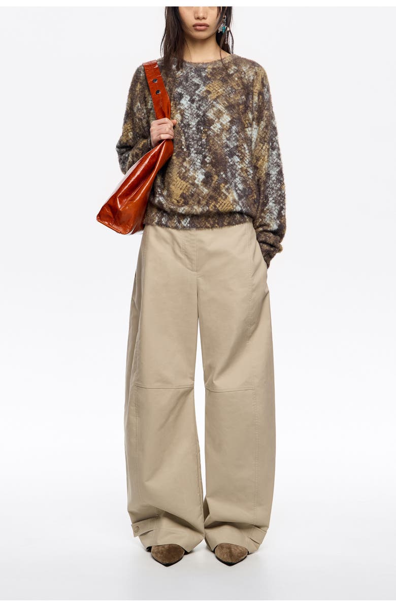 Bimba y Lola Snake Fur Balloon Sweater, Alternate, color, Snake Khaki