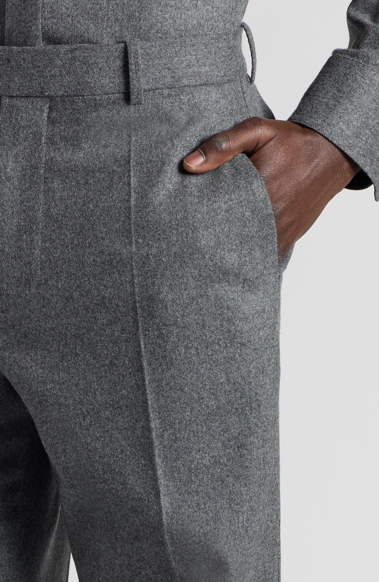 Bottega Veneta Regular Fit Lightweight Wool Flannel Pants, Alternate, color, 1962 Grey Melange