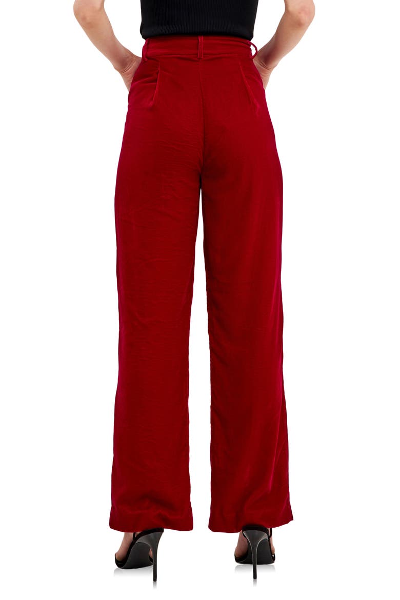Matte Velvet Trousers, Alternate, color, FUCHSIA