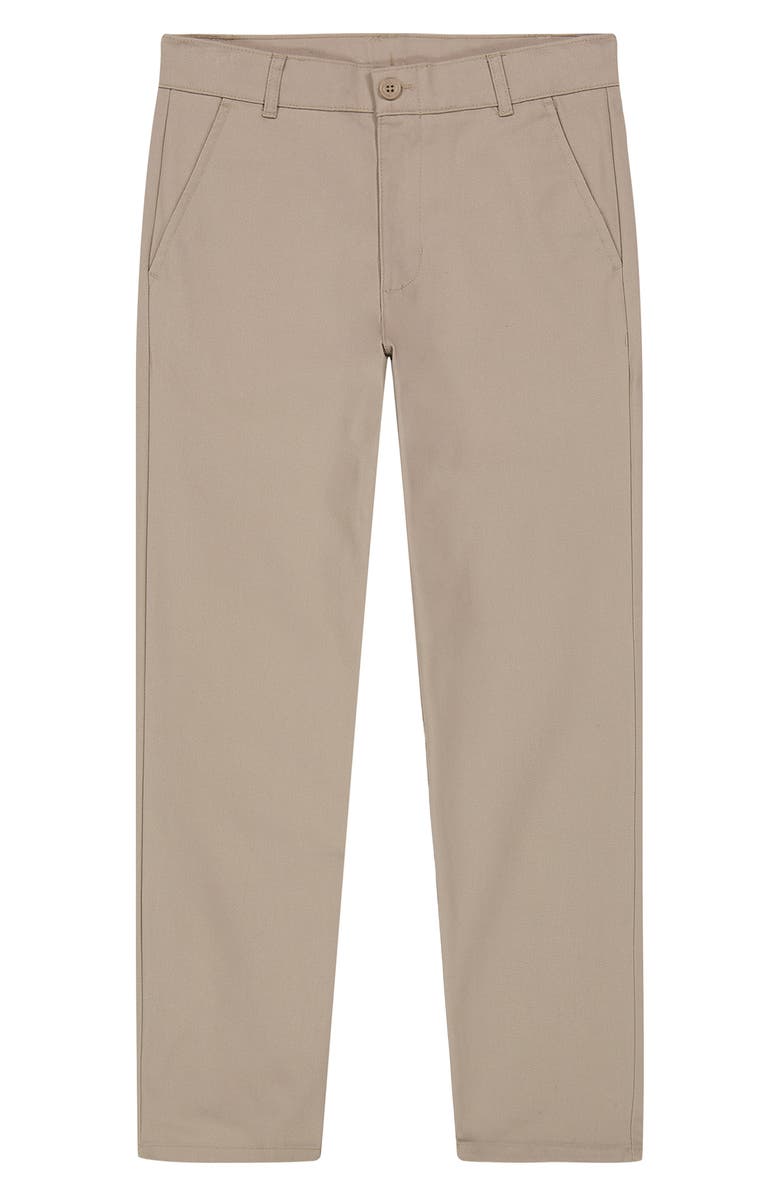 Nautica Kids' Flat Front Twill Pants, Main, color, Khaki