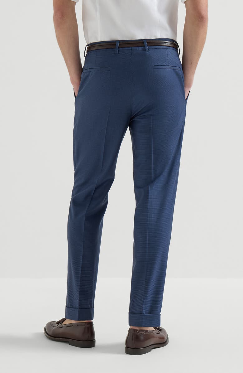 Brunello Cucinelli Houndstooth trousers, Alternate, color, Navy Blue