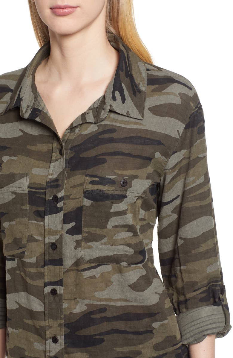 Sanctuary Steady Boyfriend Camo Shirt, Alternate, color, 