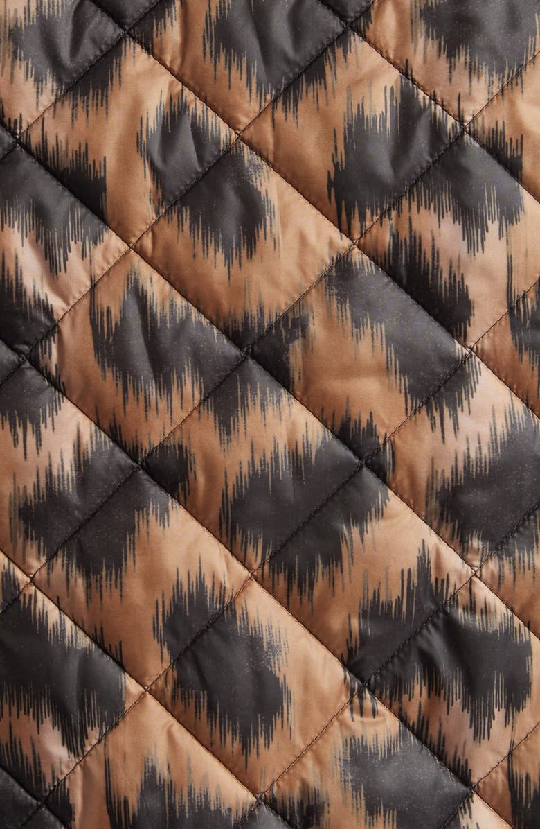 Etro Print Quilted Down Jacket, Alternate, color, Dark Brown