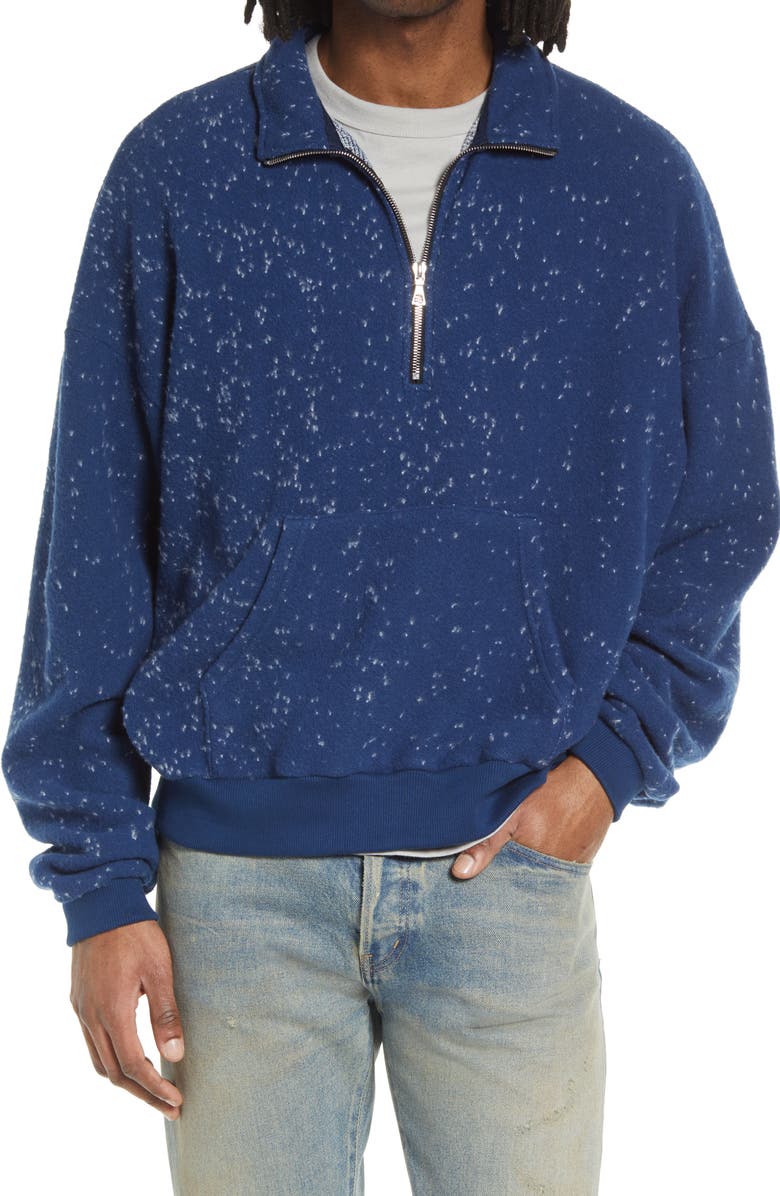 John Elliott Spec Quarter Zip Wool Blend Sweatshirt, Main, color, 