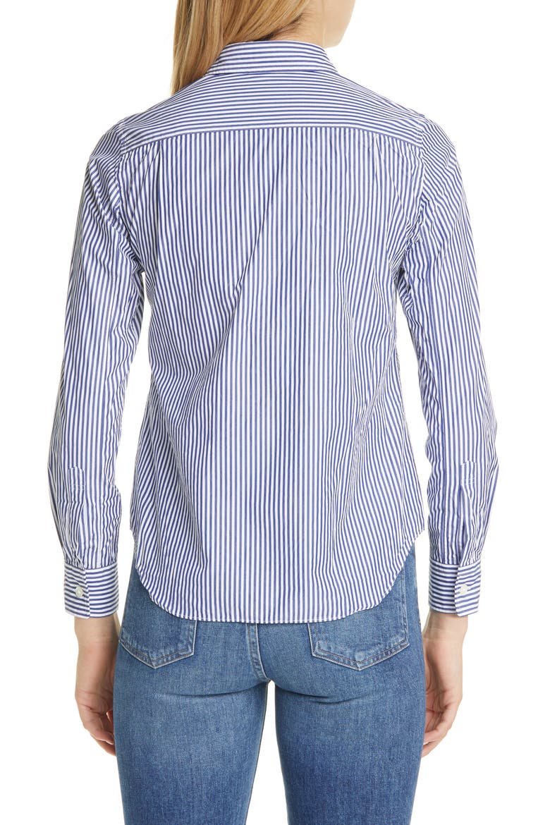 Black Heart Stripe Cotton Shirt, Alternate, color, BLUE