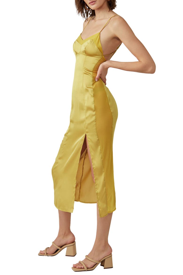 City Cool Satin Slipdress, Alternate, color, BITTER OIL