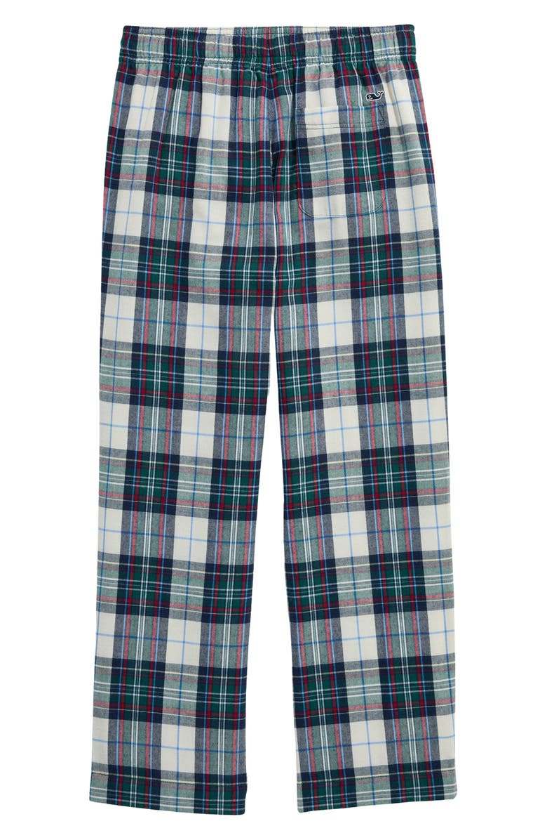 vineyard vines Kids' Plaid Flannel Pajama Pants, Alternate, color, Charleston Green