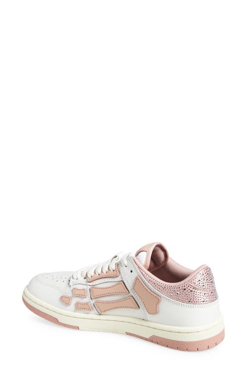 Amiri Crystal Satin Skeleton Low Top Sneaker In Sand