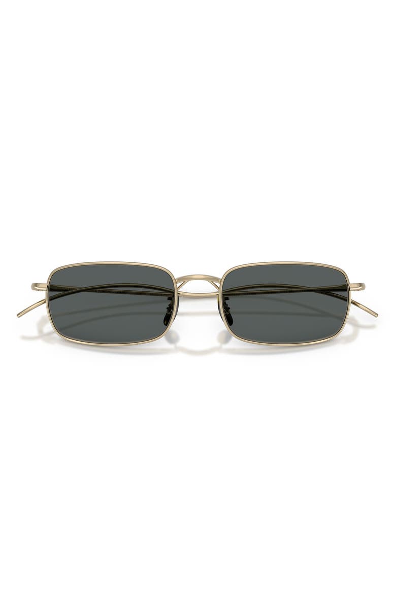 Oliver Peoples TK-14 53mm Polarized Rectangular Sunglasses, Alternate, color, Gold / Midnight Express Polar