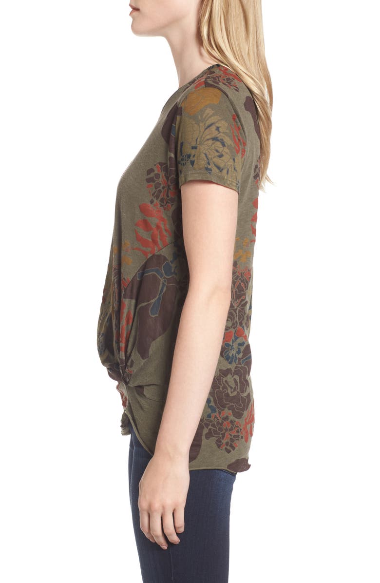 Stateside Floral Twist Front Tee, Alternate, color, 