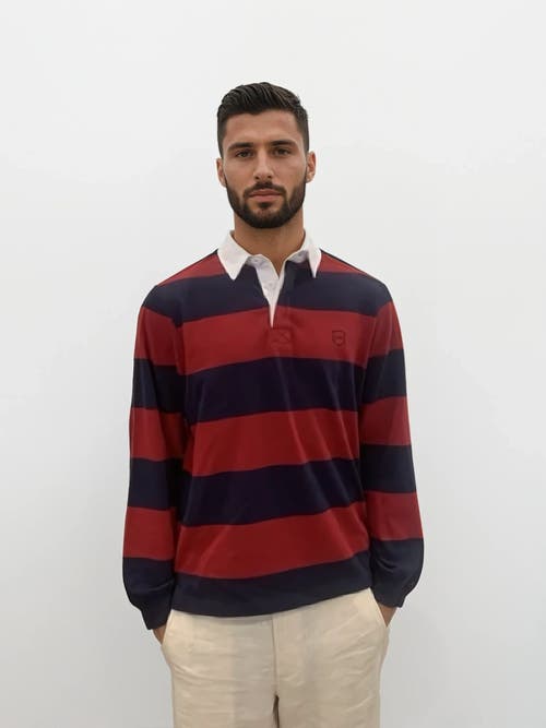 Ledger & Ford Ivy Stripe Rugby Shirt In Multi