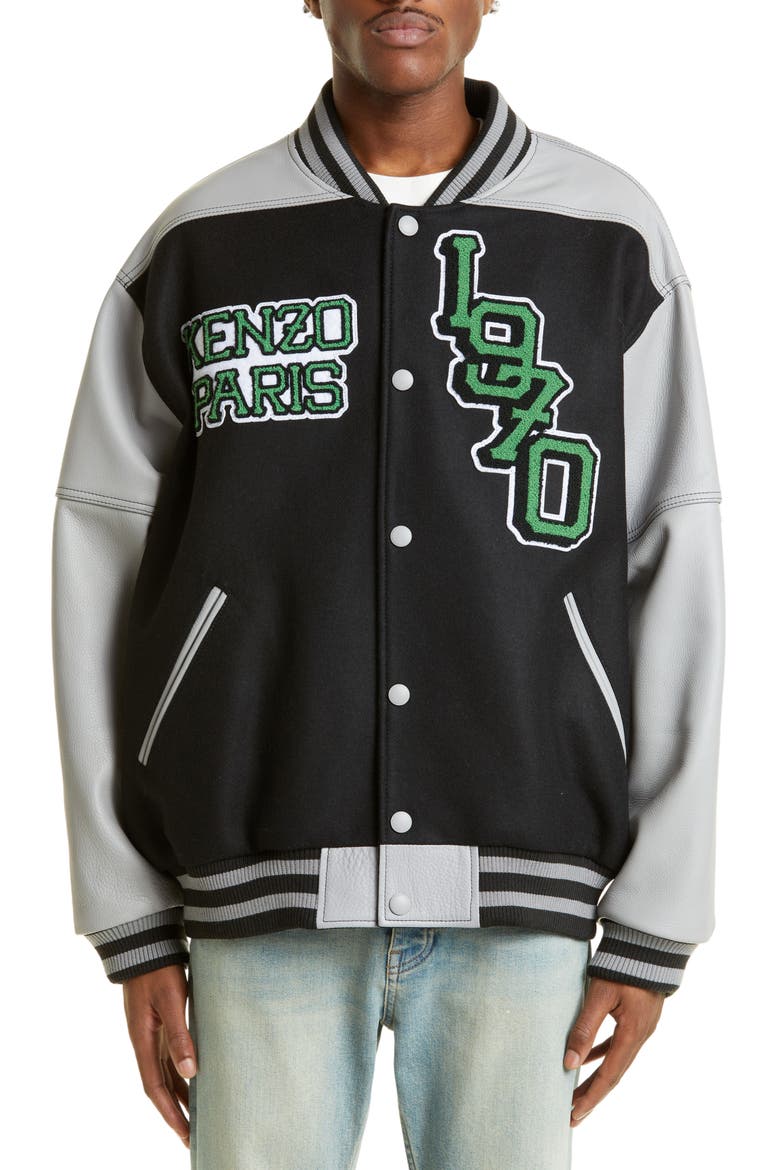 Tiger Varsity Jacket, Main, color, 99J - BLACK