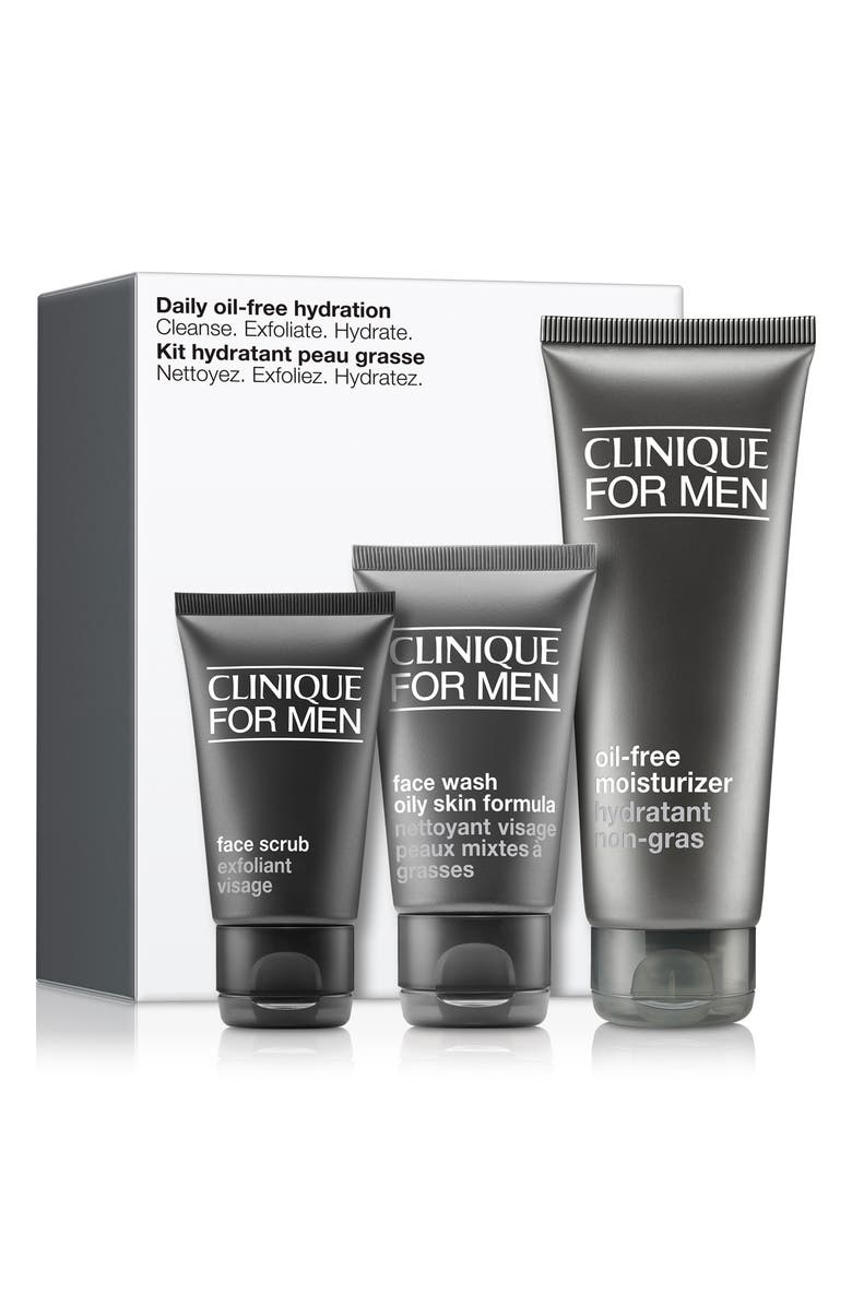 Clinique Daily Oil-Free Hydration Men's Skin Care Set (Limited Edition) $49 Value, Main, color, 