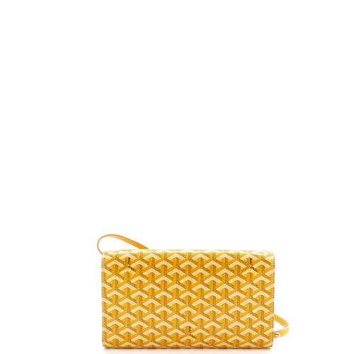 Pre-owned Goyard  Goyard Monte Carlo Clutch With Strap Coated Canvas Pm In Yellow