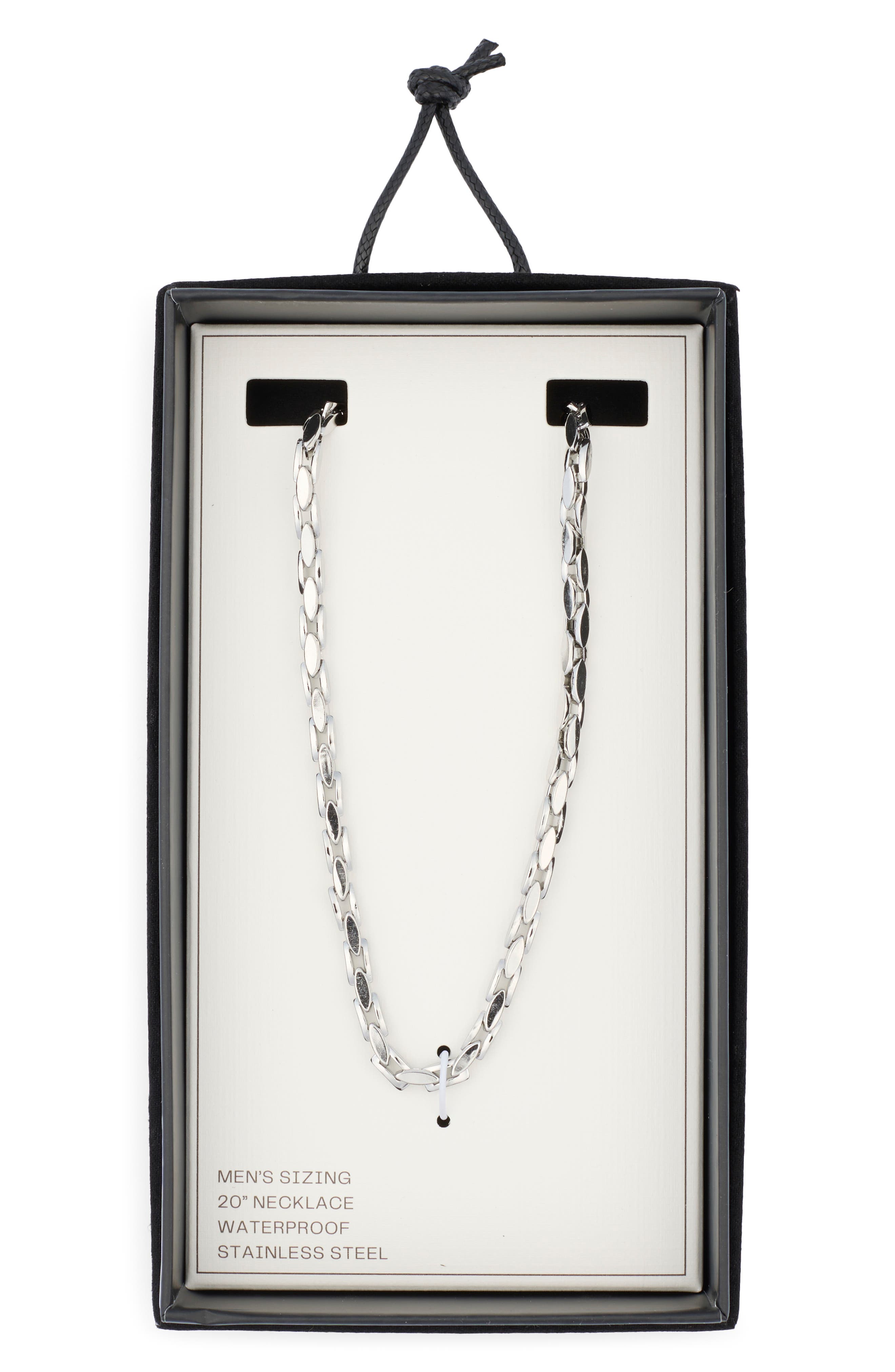 NORDSTROM RACK Men's Stainless Steel Marquis Link Chain Neckalce
