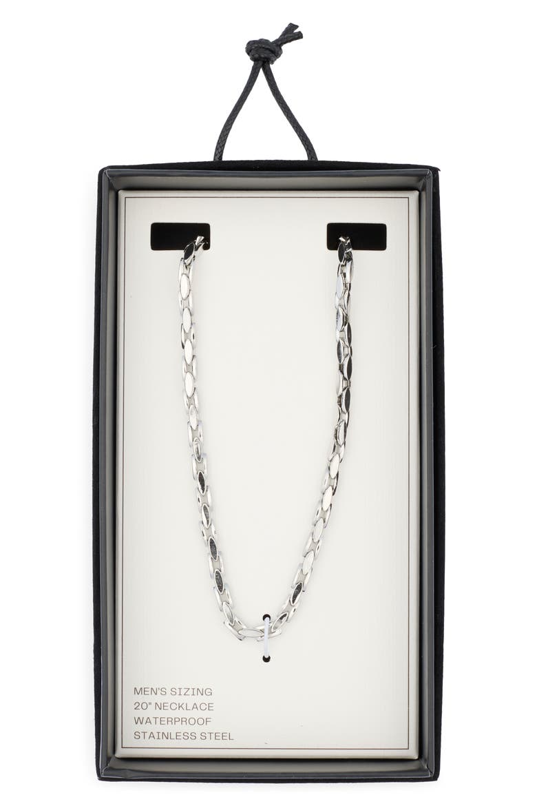 Men's Stainless Steel Marquis Link Chain Neckalce, Main, color, STAINLESS