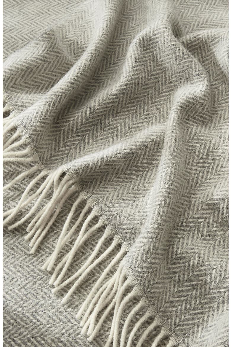 Wool Throw Blanket, Alternate, color, GREY/ ALABASTER