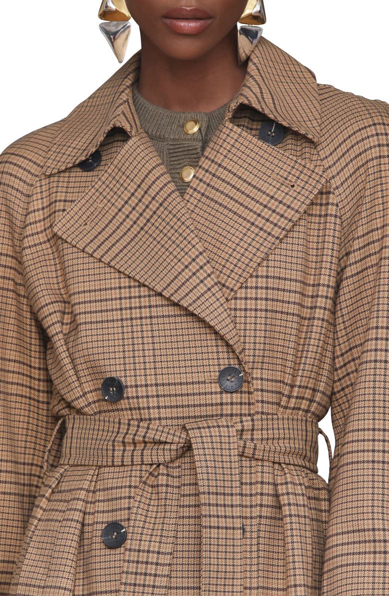 Avec Les Filles Oversized Plaid Maxi Trench Coat, Alternate, color, 
