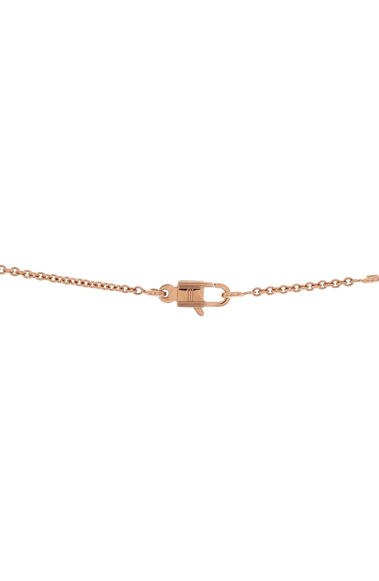 Pre-Owned Hermes Amulettes Cadenas Pendant Necklace 18K Rose Gold with Diamonds, Alternate, color, Rose Gold