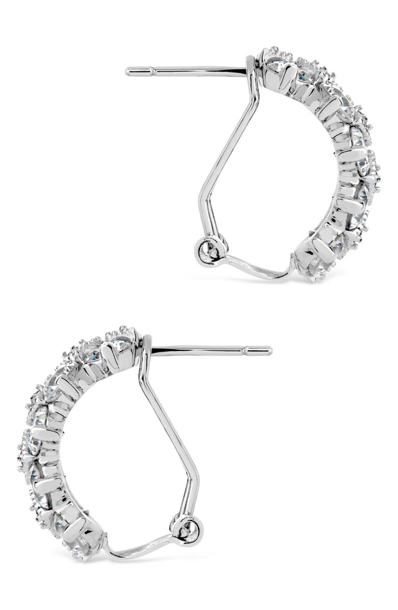 Sterling Forever Lena Cubic Zirconia Hoop Earrings, Alternate, color,