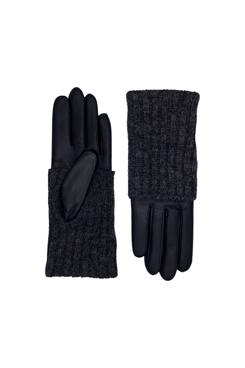Polka Leather and Alpaca Glove, Main, color, TNoir/Noir