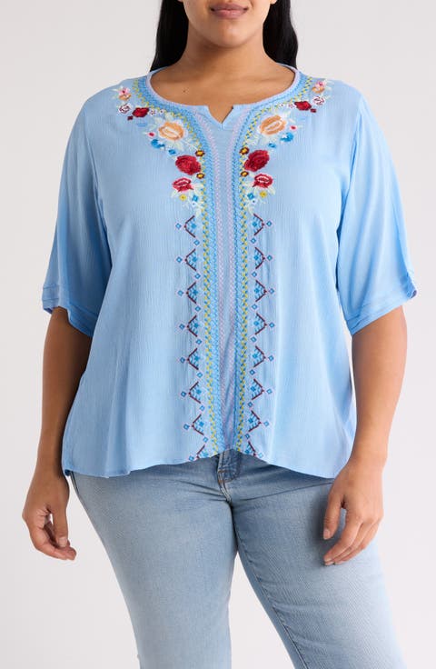 Embroidered Blouse (Plus)