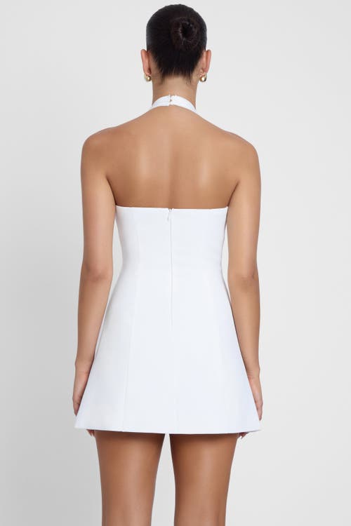 Leau Hera Halter Mini Dress In White
