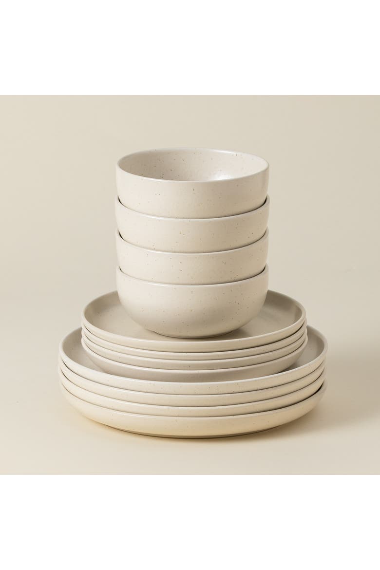 Pacifica 12-pc place setting w/ cereal bowl, Main, color, Vanilla