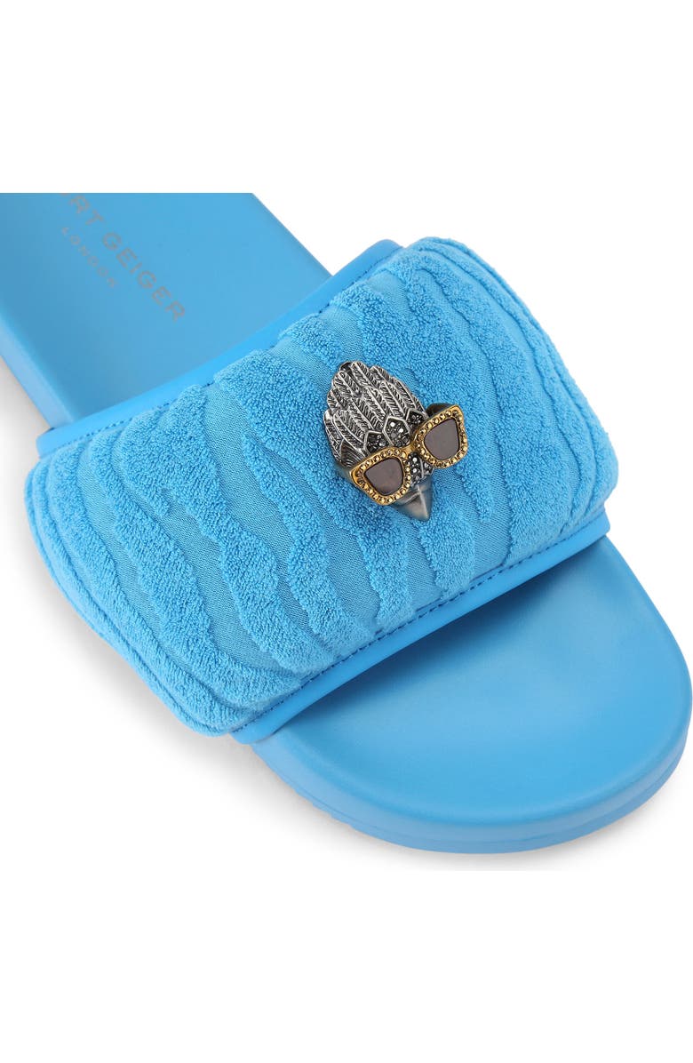 Kurt Geiger London Puff Eagle Head Slide Sandal, Alternate, color, Medium Blue