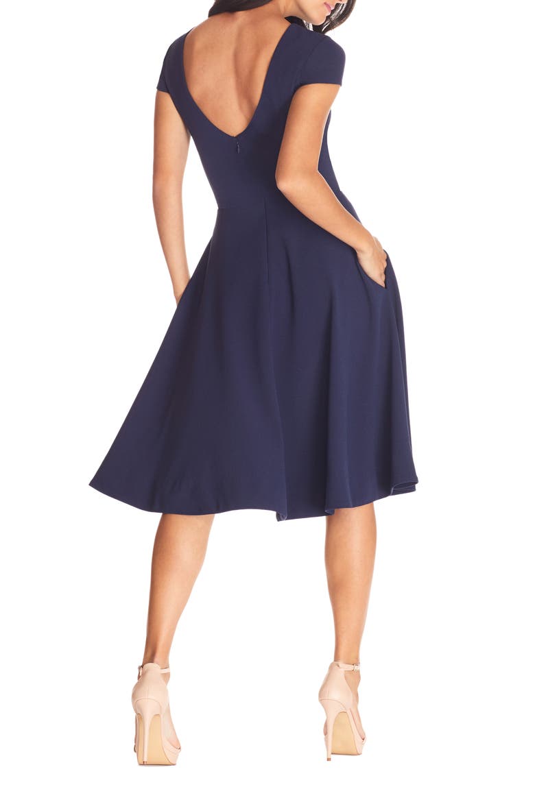 Livia Fit & Flare Dress, Alternate, color, MIDNIGHT