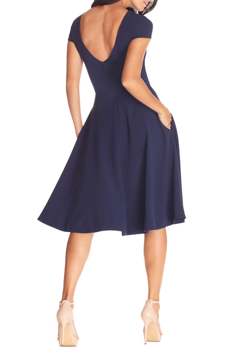 Dress the Population Livia Fit & Flare Dress, Alternate, color, Midnight