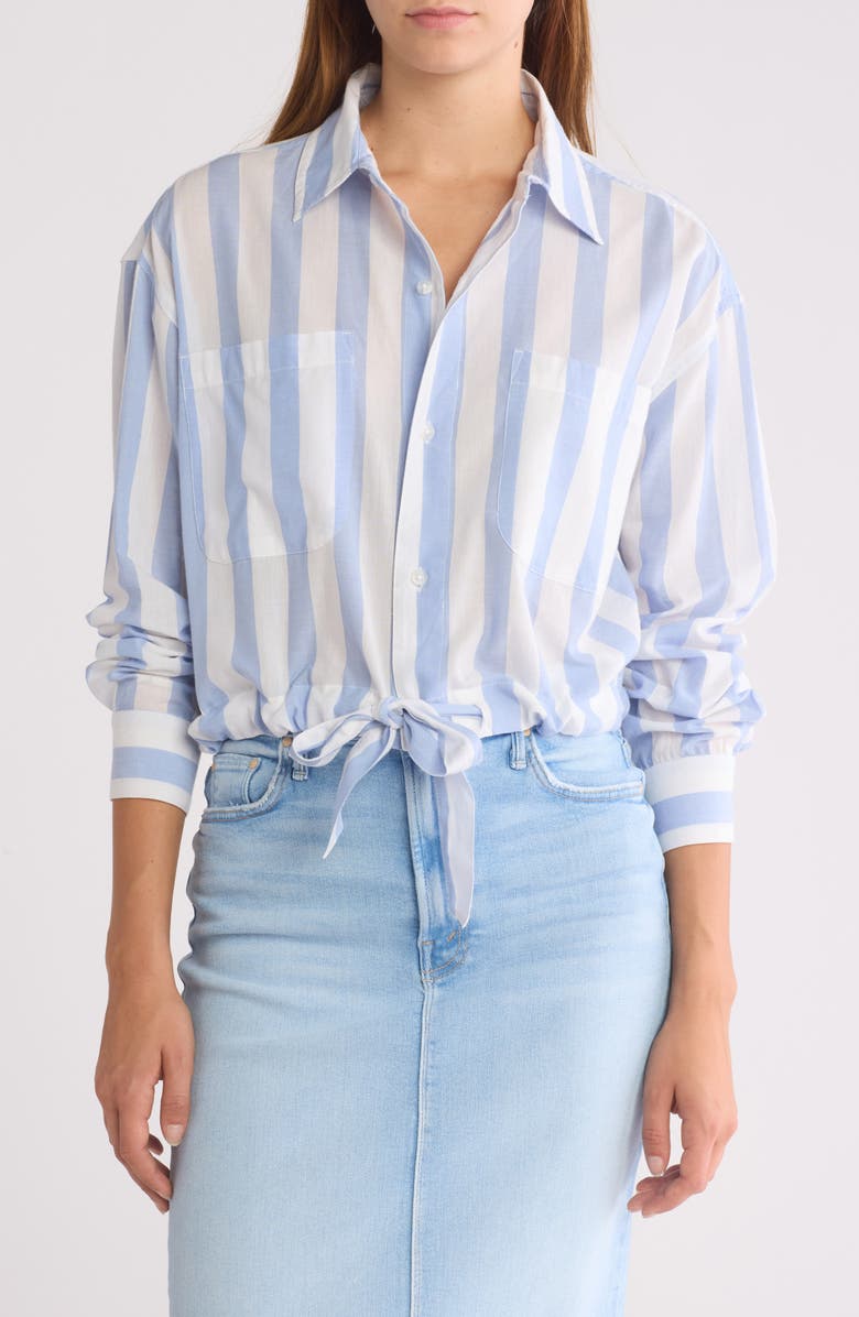 MOTHER The Tied Up in Knots Stripe Button-Up Shirt, Main, color, 