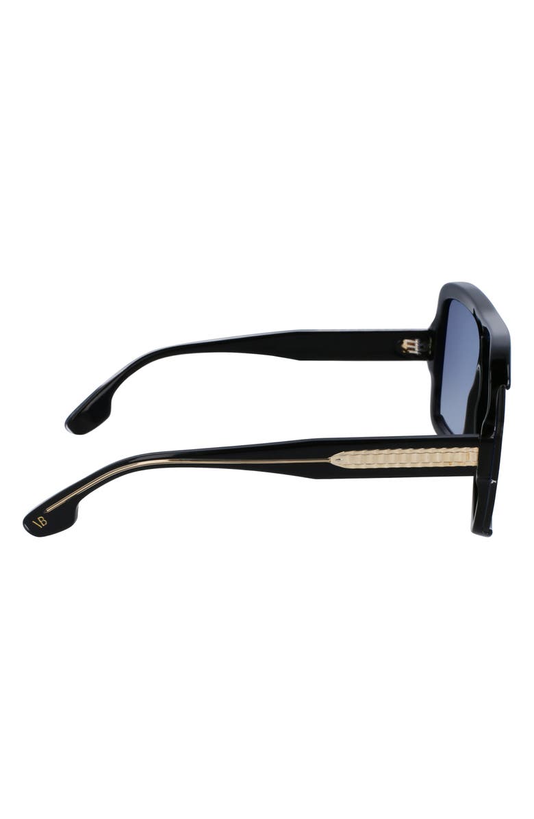 Victoria Beckham 64mm Chain Shield Sunglasses, Alternate, color, Black