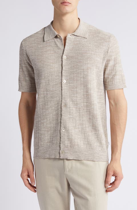 Nolan 6577 Knit Short Sleeve Button-Up Shirt
