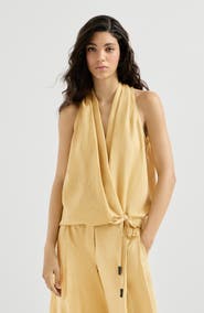 Brunello Cucinelli Linen wrap effect vest