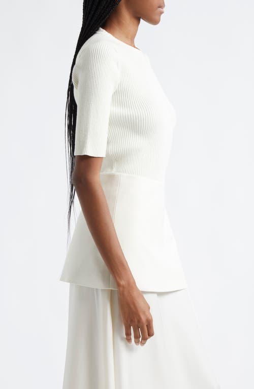 Shop Rohe Róhe Rib Knit Short Sleeve Top In Off White