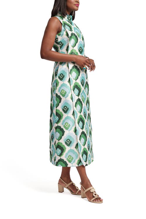 Frances Valentine Carlyle Midi Dress In Leaf