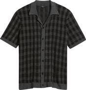 Rails Ronan Jacquard Check Knit Camp Shirt