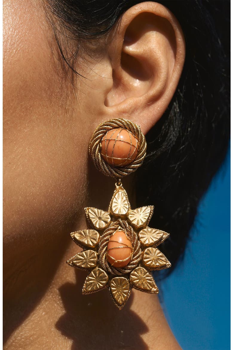 Ade Drop Earrings, Alternate, color, CORAL