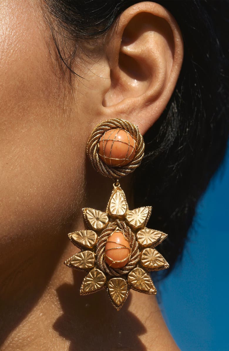 Deepa Gurnani Ade Drop Earrings, Alternate, color, Coral