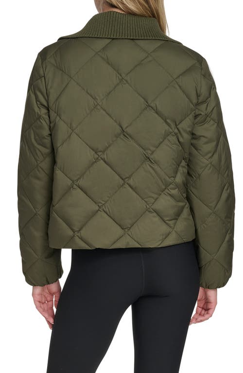 Champion Diamond Quilted Shawl Collar Jacket In Green