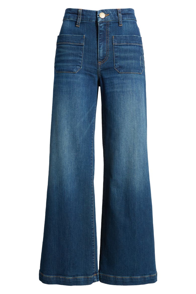 Meg Patch Pocket Wide Leg Jeans, Alternate, color, WAITING