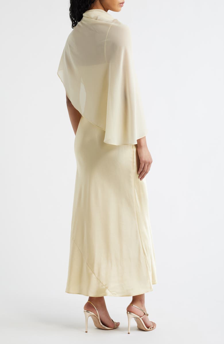 Reformation Lilibeth Cape Silk Maxi Dress, Alternate, color,