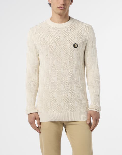 Wool Silk Roundneck Pullover Braids Men