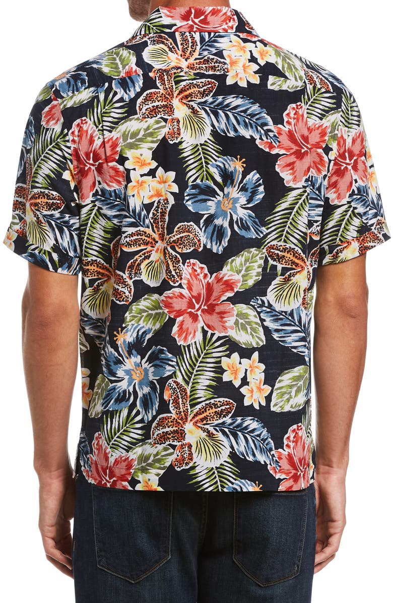 Original Penguin Slim Fit Floral Short Sleeve Button-Up Camp Shirt, Alternate, color, 