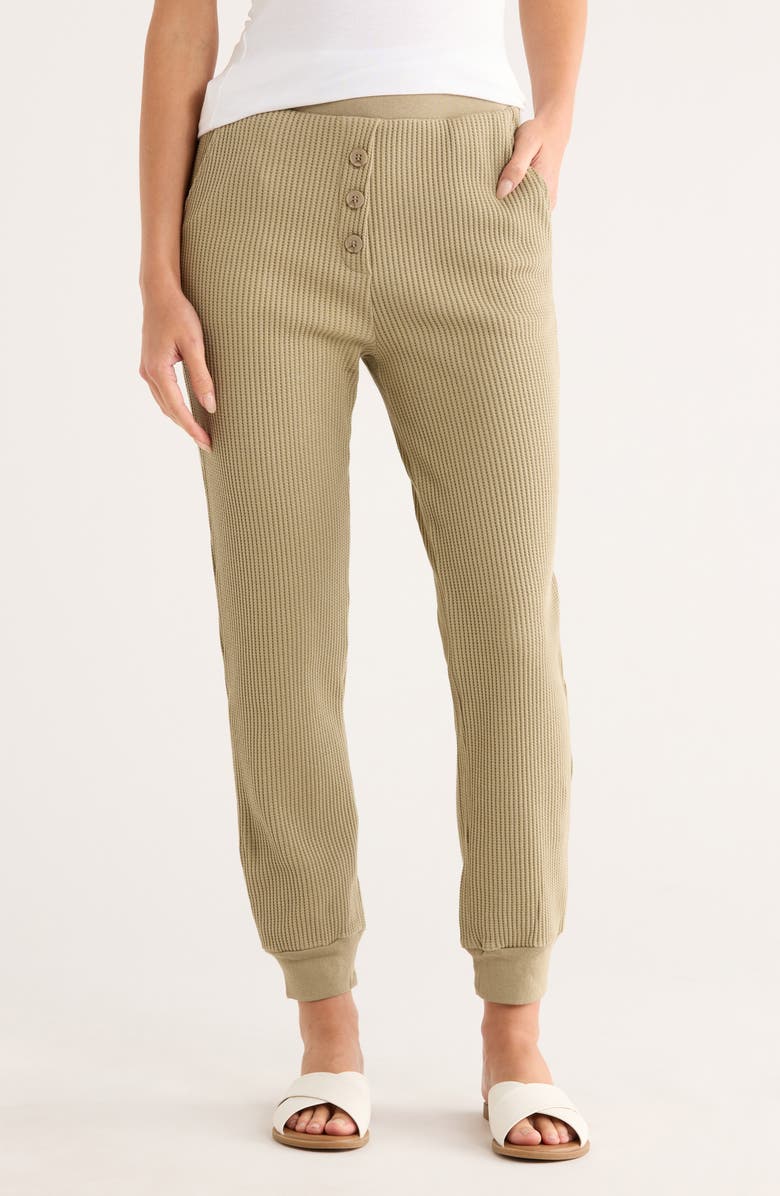 The Range Stretch Cotton Waffle Knit Joggers, Main, color, Moss