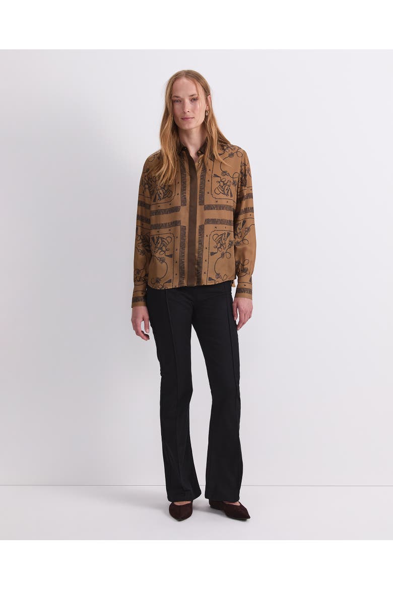 Sadie Horse Print Long Sleeve Shirt, Alternate, color, Brown Multi
