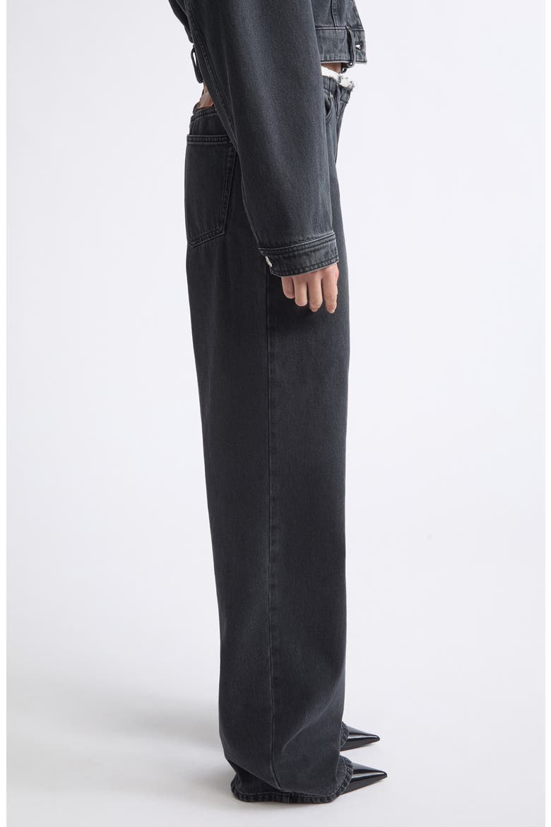 Po Wood Print Straight Leg Pants, Alternate, color, BLACK