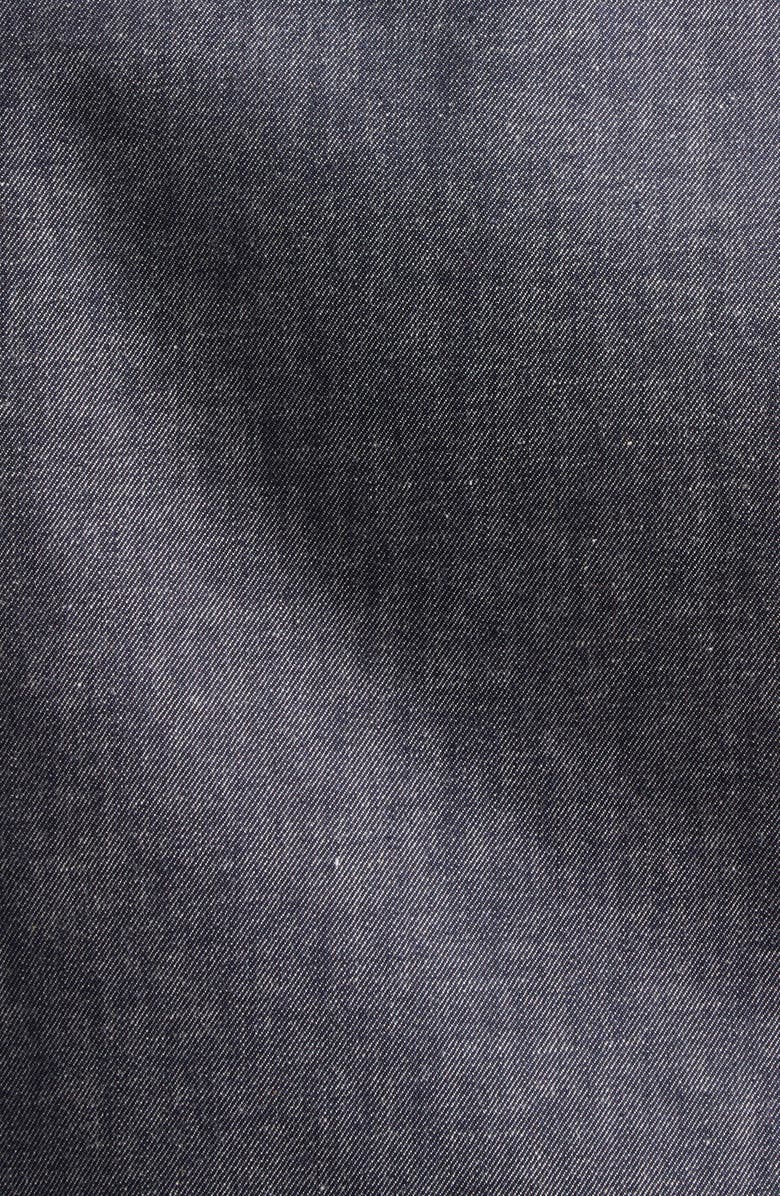 Moncler Grenoble Yunque Denim Down Trucker Jacket with Genuine Shearling Collar, Alternate, color, Blue